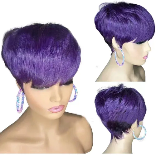 Miniatura 5 de FCHW - Pelucas de pelo corto para mujer, corte Pixie, pelucas brasileñas, corte Pixie para mujer, pelucas cortas con flequillo, peluca en capas