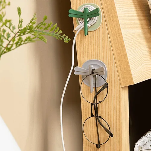 Miniatura 8 de Paquete de 4 ganchos magnéticos, ganchos adhesivos de pared de 22 libras (máx.), ganchos multifuncionales extraíbles de libélula multifunción