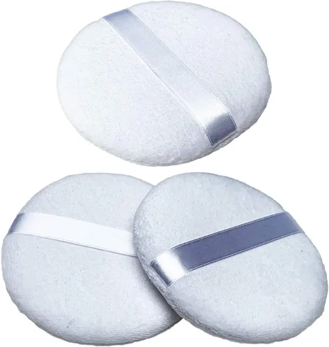 Soplo de polvo | Soplos de polvo extra grandes | Maquillaje y esponja corporal con cinta de seda para polvo suelto y prensado, polvo, hornear,