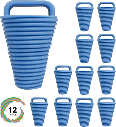 Miniatura 8 de 12 piezas Kayak Scupper Plug Kit TPE Scupper Tapones Agujeros de drenaje Tapón Bung con mango Denim Azul-12 Piezas-S