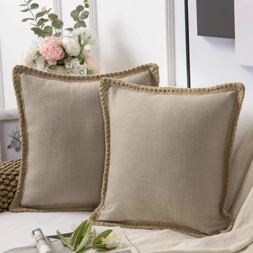 Miniatura 25 de Phantoscope Farmhouse - Fundas de almohada decorativas para exteriores, Poliéster & Mezcla de poliéster, Beige, 18" x 18