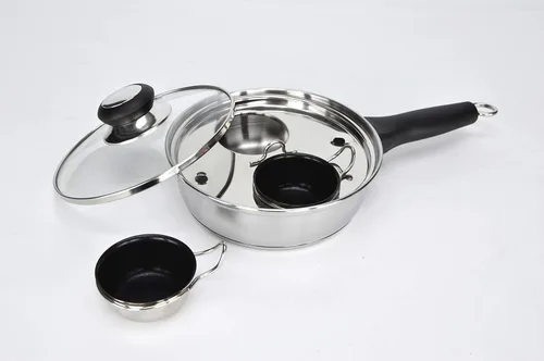 Miniatura 8 de Sartén escalfadora de huevos, olla de huevos escalfados de acero inoxidable, perfecta para hacer huevos escalfados, juego de utensilios de cocina