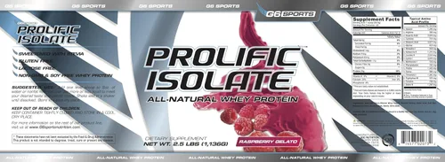 Miniatura 4 de G6 Sports Nutrition Prolific Aislado de proteína de suero totalmente natural