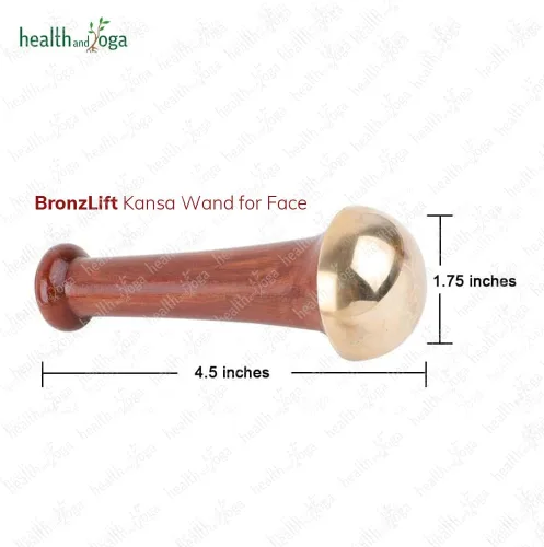 Miniatura 8 de SoulGenie HealthAndYoga™ BronzLift Kansa Masajeador facial y vial de prueba de aceite facial Kumkumadi - Kansa Wand Ayurveda Beneficios del bronce