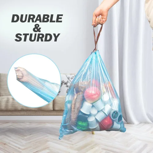 Miniatura 7 de JOYEUX Bolsas de basura pequeñas de 4 galones, bolsas de basura con cordón para baño y cocina, aroma a brisa junto a la playa, 60
