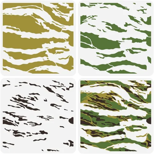 FINGERINSPIRE 3 plantillas de camuflaje a rayas de tigre en capas de 11.8 x 11.8 pulgadas, plantillas de estampado animal para pintar patrones de