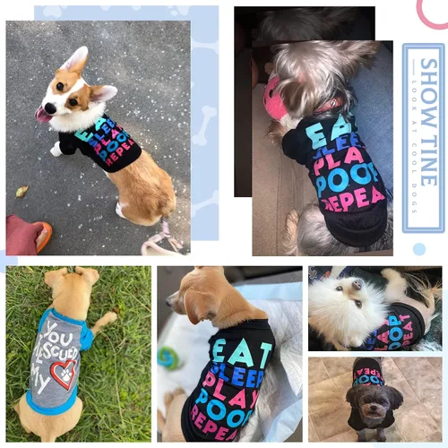 Miniatura 7 de PETCARE Paquete de 3 ropa para perros pequeños, Yorkie, Chihuahua, Shih Tzu, ropa linda para cachorros, camisas suaves y transpirables para perros