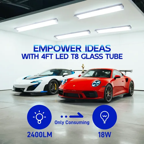 Miniatura 6 de hykolity Paquete de 20 Tubos de Luz LED T8 Híbridos Tipo A+B 3CCT de 4 Pies, 18W, 4000K/5000K/6500K Seleccionables, Plug & Play o Bypass de Balasto