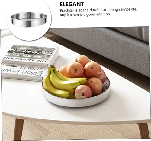 Miniatura 8 de Estante de almacenamiento giratorio de acero inoxidable Organizador de plato giratorio de cocina 1 pieza Bandeja de almacenamiento de especias Caja