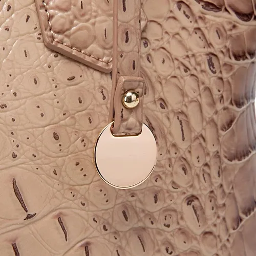 Miniatura 6 de Bolso de mano para mujer, de piel vegana, patrón de cocodrilo en relieve con asa superior, bolsas grandes para hombro