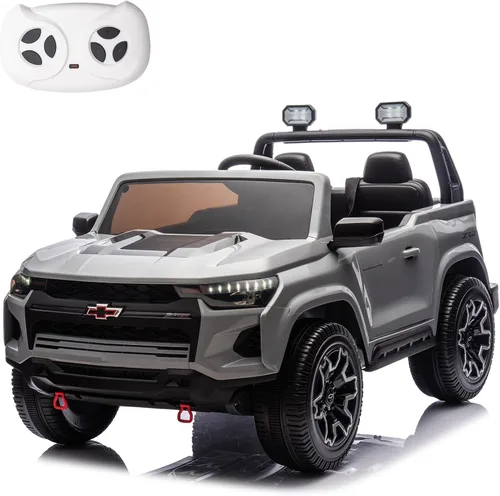 POSTACK Coche de 24 V para niños de 2 plazas lado a lado, camión de 2 plazas, funciona con pilas, 4 ruedas con control remoto, automóvil eléctrico,