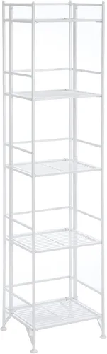 Convenience Concepts Designs2Go - Estante para almacenamiento extra de 2 pisos, metal, plegable, Metal, Blanco