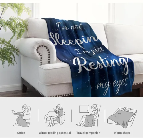 Miniatura 6 de Jekeno Manta de galaxia para mujeres, niñas, mamá, hermana, cumpleaños, Navidad, espacio exterior, nebulosa, divertida frase inspiradora, decoración