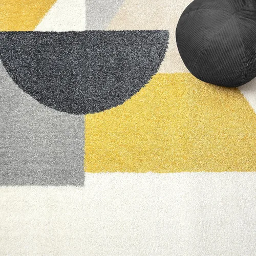 Miniatura 7 de Abani Deco Collection - Alfombra de área, diseño geométrico moderno crema/gris, de 4 x 6 pies, fácil de limpiar, duradera para niños y mascotas,