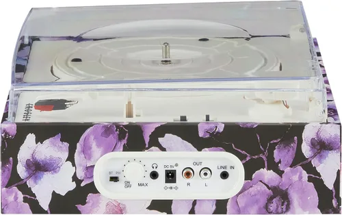 Miniatura 9 de Crosley CR6041A-BF Fusion - Juego de tocadiscos Bluetooth de 3 velocidades y estuche de transporte para registros, azul floral
