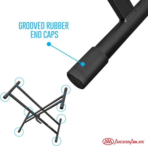 Miniatura 4 de AxcessAbles - Soporte de mesa portátil ligero de 28 x 16 pulgadas para DJ, cabina de DJ con soporte para teclado de doble X, portátil y soporte