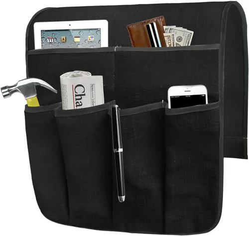 Miniatura 8 de Organizador para sofá, reposabrazos, sillón, sillón, bolsillo de almacenamiento con 8 bolsillos, soporte para control remoto de TV, bolsa de #C