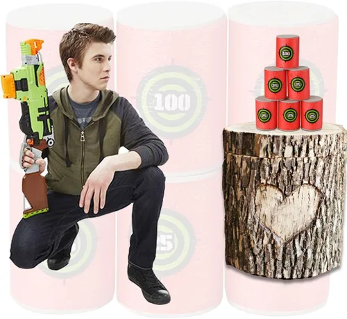 Miniatura 7 de Dreampark Objetivo de dardos de bala para Nerf N-Strike Elite Series Blasters 24 piezas de material EVA suave (rojo)