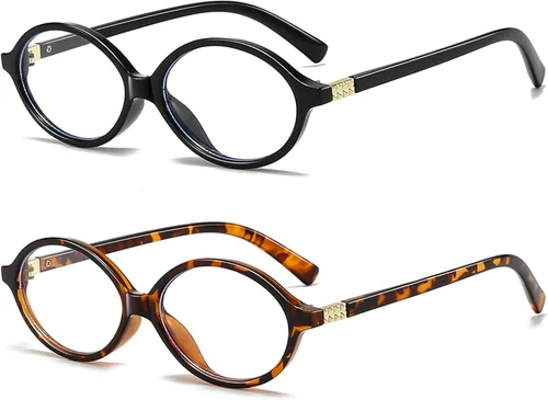 Miniatura 11 de Gafas de bloqueo de luz azul ovaladas retro para mujeres y hombres, vintage de los 90, para caras pequeñas, computadora, juegos, televisión
