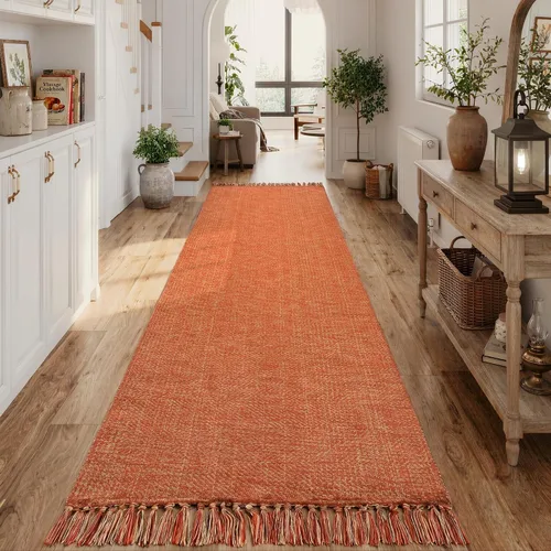 Miniatura 91 de Collive Alfombra Larga para Pasillo de 2.6' x 7', Alfombras Lavables para Interiores de Entrada, Alfombras de Cocina Trenzadas Tejidas Beige/Crema