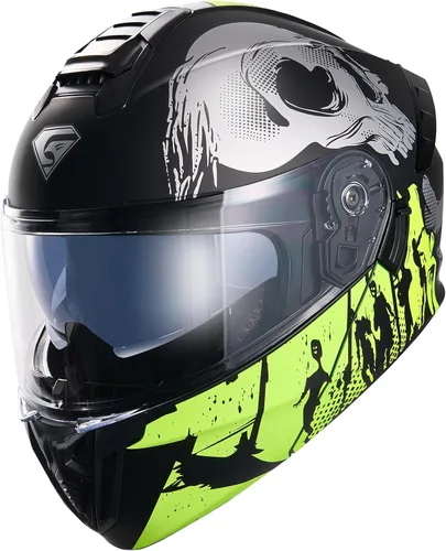 Miniatura 15 de KYPARA Casco modular de doble visera abatible de cara completa para motocicleta con certificación DOT de impresionismo
