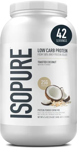 Miniatura 13 de Isopure Zero Carb 100% Proteína Pura de Suero Aislado en Polvo, Sin Lactosa, Sin Gluten, Con Vitaminas, Vainilla Cremosa, 25g de Proteína por