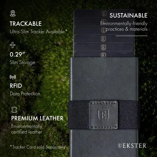 Miniatura 5 de Ekster Senate - Cartera de cuero para tarjetas - Bloqueo RFID - Acceso rápido a la tarjeta, Verde (Juniper Green), Cartera delgada