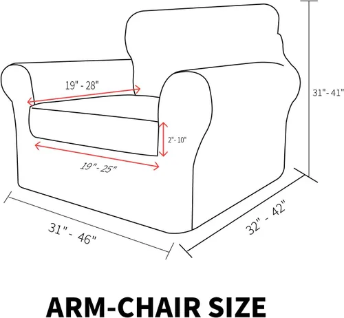 Miniatura 6 de MAXIJIN Fundas para sillas de 2 piezas con brazos, súper elásticas, para sala de estar, perros, a prueba de mascotas, protector de sofá ajustable