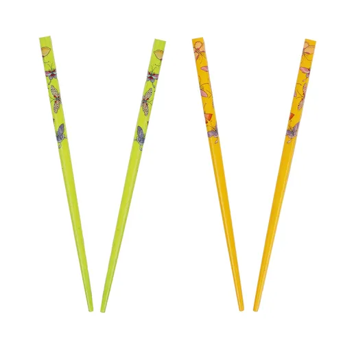 Miniatura 13 de Juego de 4 palillos para el cabello con mariposas, color blanco y negro