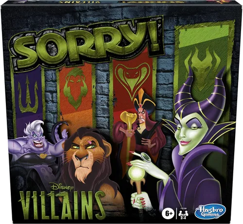 Hasbro Gaming Lo siento! Juego de mesa: Edición de villanos de Disney para niños, juegos familiares para mayores de 6 años (exclusivo de Amazon)