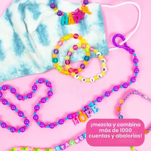 Miniatura 4 de Just My Style ABC Beads by Horizon Group Usa, más de 1000 dijes y cuentas, dijes del alfabeto, cuentas semilla de acento, cordón de cera