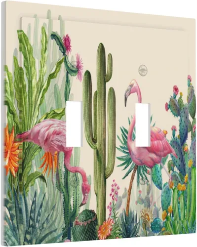 Miniatura 393 de Cubiertas de placa de pared de 3 gang con interruptor de luz de triple palanca, en negro y dorado con esplendor de oro rosa, estampado floral