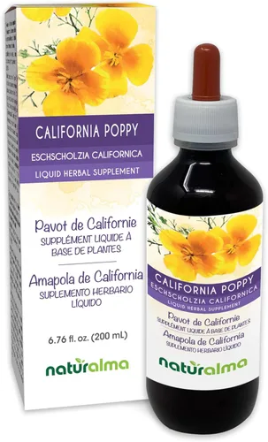 Miniatura 9 de Naturalma Eschscholzia (Eschscholzia californica) hierba sin alcohol - 4 fl oz extracto líquido en gotas - Suplemento herbario - Vegano