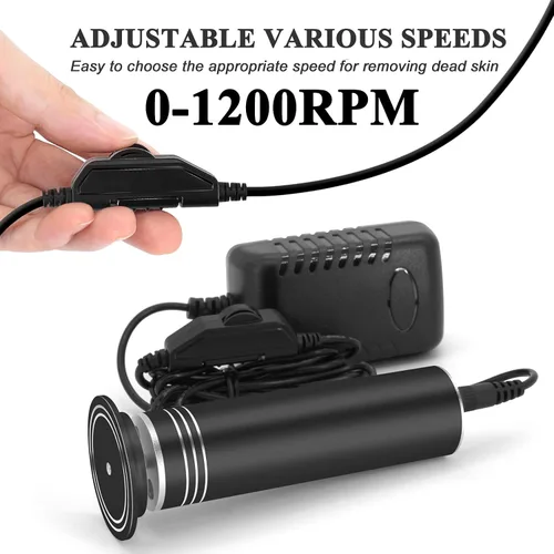 Miniatura 2 de Removedor de callos eléctrico mejorado para pies (velocidad ajustable) lima eléctrica profesional para pies lijadora de pies moledora de pies