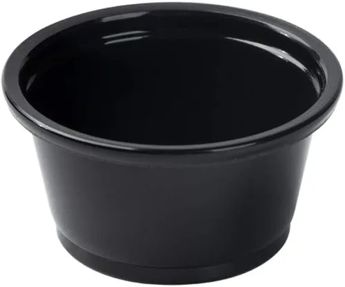 Miniatura 2 de Restaurantware RW Base - Tazas de salsa de 0.8 onzas, 2000 tazas de condimento aptas para microondas, resistentes a las grietas, desechables de Negro
