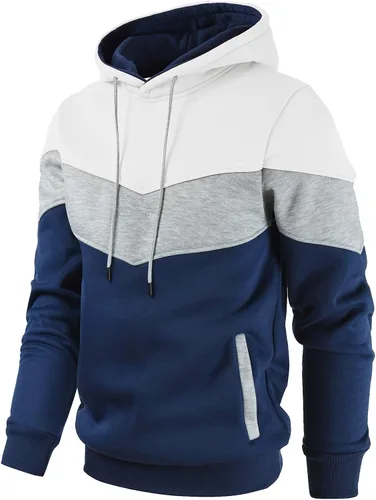 Miniatura 2 de Gesean - Sudadera con capucha de manga larga para hombre diseño de bloque de color estilo casual con bolsillo