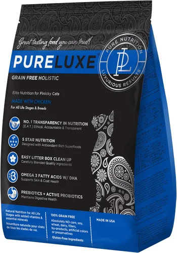 Miniatura 9 de PURELUXE Alimento para gatos sin granos y gluten, nutrición Elite para gatos adultos, pavo, para todas las etapas de la vida y razas, fabricado