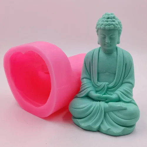 Miniatura 4 de Big Buddha - Molde de vela artesanal de silicona budista, molde de vela de silicona decorada, resina epoxi, moldes de silicona, moldes de estatua