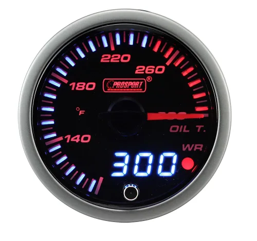 Miniatura 9 de Prosport Medidor de temperatura de aceite de 2.362 in (2 3/8 pulgadas) medidor de temperatura de aceite eléctrico con emisor Blanco ámbar LED