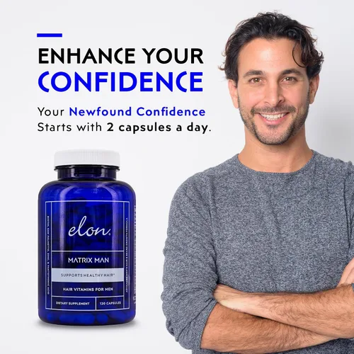 Miniatura 3 de Elon Matrix Man - Vitaminas para el crecimiento del cabello para hombres - Saw Palmetto y biotina Vitaminas para el cabello adelgazante - Vitamina