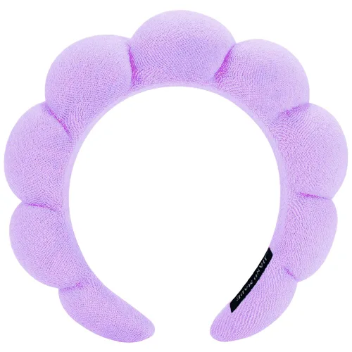 Miniatura 23 de AOENJIE Diademas de spa para lavar la cara o maquillaje, diademas de burbuja de esponja para el cuidado de la piel, diadema de tela de rizo