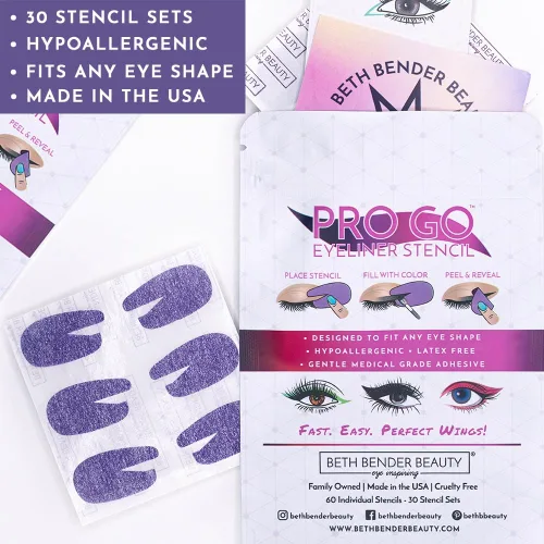 Miniatura 5 de Beth Bender Beauty Pro Go - Plantilla delineador de ojos para gatos, fabricado en Estados Unidos, libre de crueldad animal y vegano