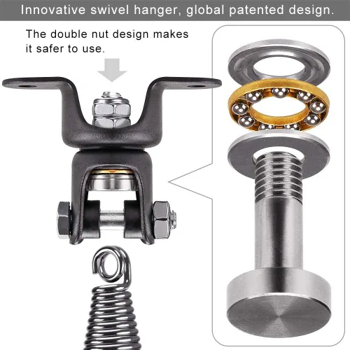 Miniatura 2 de BeneLabel Heavy Bag Ceiling Mount with Spring & Chains 360° Rotation Punching Bag Ceiling Hanger with Bearings Boxing Bags Holder Hardware with 2
