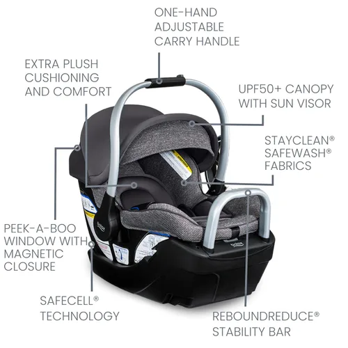 Miniatura 3 de Britax Willow SC Asiento de Carro Infantil, Asiento de Carro Mirando hacia Atrás con Base Alpine, Tecnología ClickTight, Sistema RightSize, Pindot