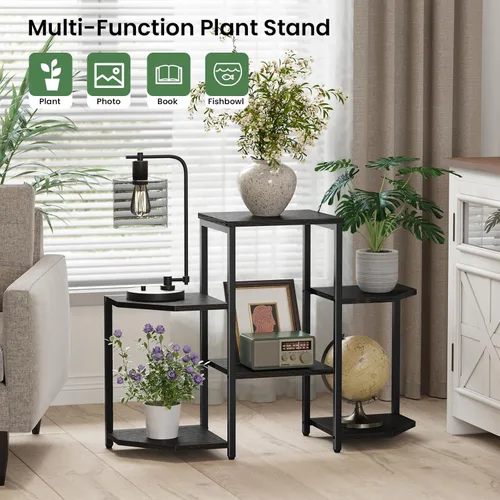 Miniatura 5 de Asgolion Soporte para plantas de 6 niveles para interiores, estante para múltiples plantas, estante para macetas, estante de exhibición de macetas