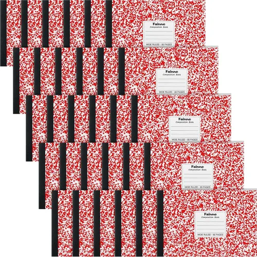 Miniatura 10 de Fainne Paquete de 30 cuadernos de composición de tamaño medio de 4-7/8 x 7-1/2 pulgadas de ancho, con rayas de media página, cuaderno de composición