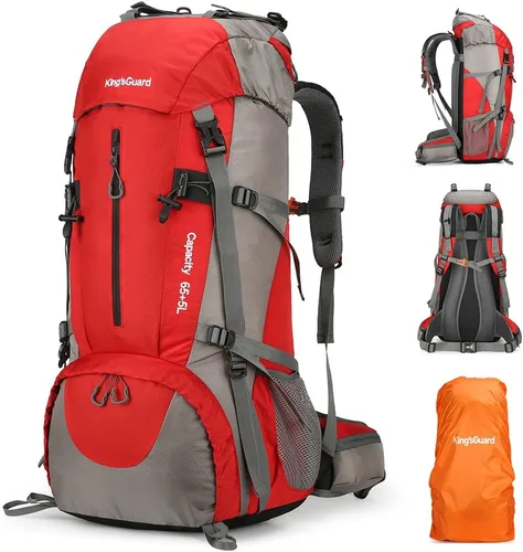 Miniatura 9 de King'sGuard Mochila de senderismo de 70L con cubierta de lluvia, mochila de viaje impermeable ligera para acampar, mochila grande Azul (deepblue)