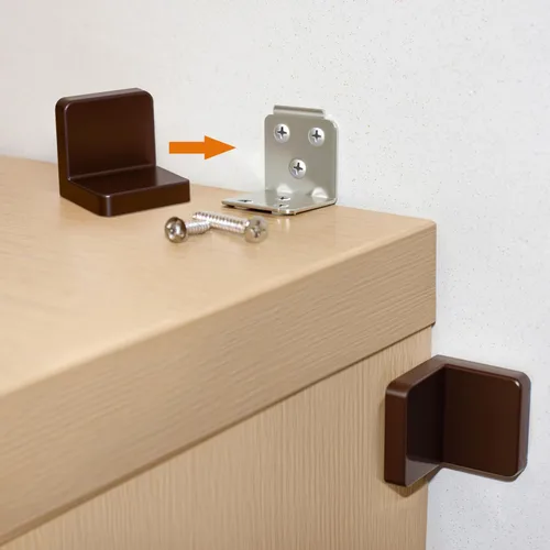 Miniatura 10 de Anclajes para muebles, paquete de 4, estéticos e invisibles una vez instalados, seguro 600 libras estantería cómoda a la pared, anclaje de seguridad