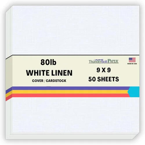 Miniatura 18 de 100 hojas de papel de cubierta de lino blanco brillante 80# – 4.5 x 6.5 pulgadas, invitación 1/2 pulgada más pequeña que 5 x 7 – peso de tarjeta