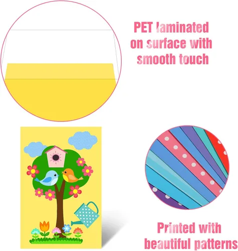 Miniatura 4 de Outus Kit de 15 tarjetas de felicitación, incluye 3 hojas de calcomanías, 15 sobres en blanco y 15 calcomanías de sellado, kit de tarjetas
